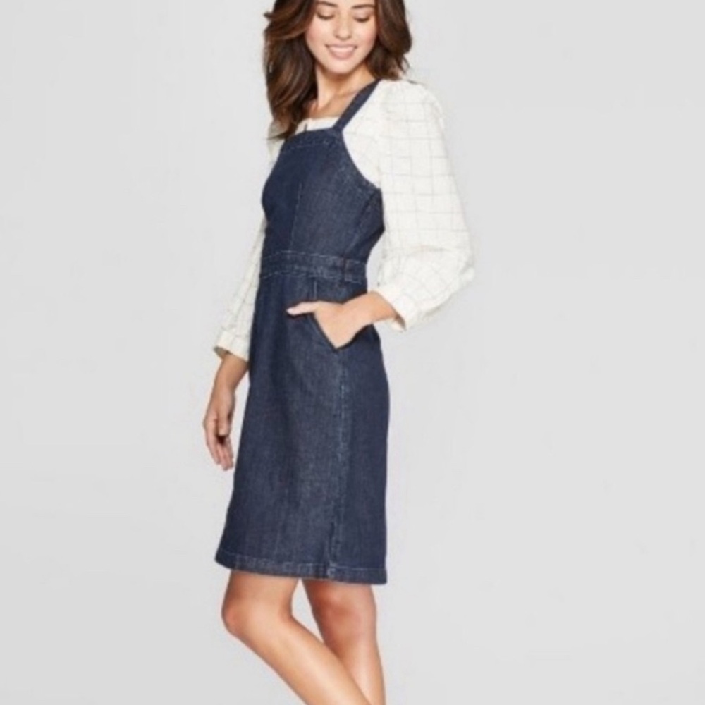 Universal Thread Goods Co. Denim Bib Dress 6- Worn Once - Picture 3 of 6